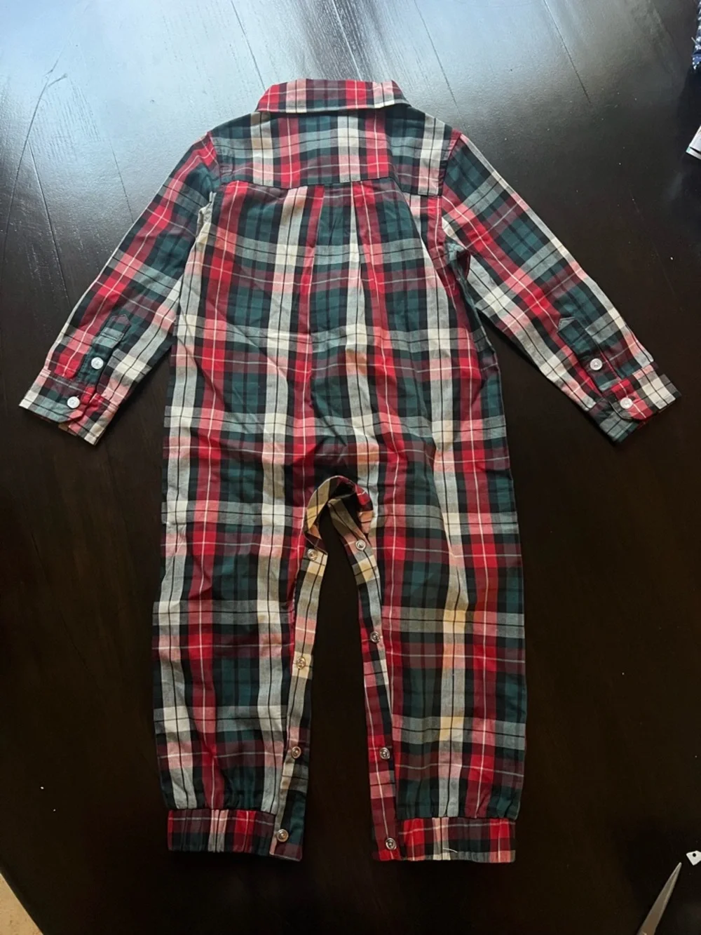New - Andy & Evan Plaid Christmas Romper One-Piece Outfit